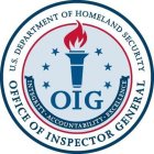 U.S. DEPARTMENT OF HOMELAND SECURITY OFFICE OF INSPECTOR GENERAL OIG INTEGRITY ACCOUNTABILITY EXCELLENCE
