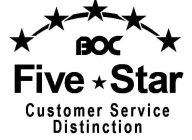 BOC FIVE STAR CUSTOMER SERVICE DISTINCTION