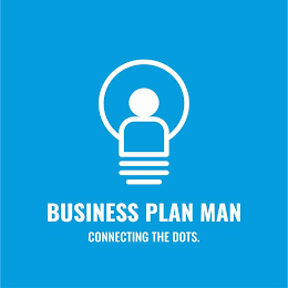 BUSINESS PLAN MAN CONNECTING THE DOTS.
