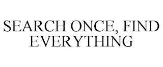 SEARCH ONCE, FIND EVERYTHING