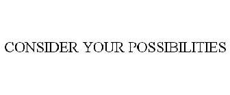 CONSIDER YOUR POSSIBILITIES