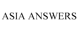 ASIA ANSWERS