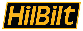HILBILT IN YELLOW-ORANGE FONT CENTERED WITHIN A BLACK AND YELLOW-ORANGE RECTANGLE CARRIER