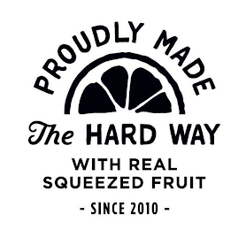 PROUDLY MADE THE HARD WAY WITH REAL SQUEEZED FRUIT - SINCE 2010 -