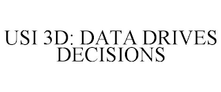 USI 3D: DATA DRIVES DECISIONS