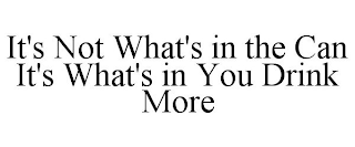 IT'S NOT WHAT'S IN THE CAN IT'S WHAT'S IN YOU DRINK MORE