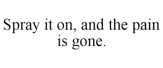 SPRAY IT ON, AND THE PAIN IS GONE.