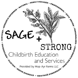 SAGE + STRONG CHILDBIRTH AND EDUCATION SERVICES PROVIDED BY HOP- AYR FARMS LLC NATURAL ~ FAMILY FOCUSED ~ PROFESSIONAL ~ DATA DRIVEN ~ PERSONALIZED ~ CONFIDENCE BUILDING ~ EXPERIENCE QUALIFIED ~ EVIDE