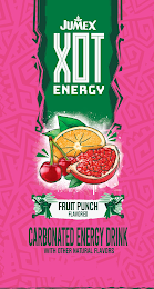 JUMEX XOT ENERGY FRUIT PUNCH FLAVORED CARBONATED ENERGY DRINK WITH OTHER NATURAL FLAVORS
