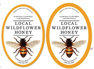 22,000 BEES 37,000 MILES 2,500,000 MILES 16OZ. HONEY WEBSITE AND PHONE NUMBER ON BOTTOM ARCH