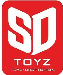 THE MARK CONSISTS OF LARGER LETTERS S AND D, OPPOSITELY ANGLED, POSITIONED OVER THE WORD TOYZ.