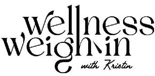 WELLNESS WEIGH-IN WITH KRISTIN