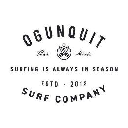 OGUNQUIT SURF COMPANY TRADE MARK SURFING IS ALWAYS IN SEASON ESTD. 2012