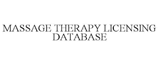 MASSAGE THERAPY LICENSING DATABASE