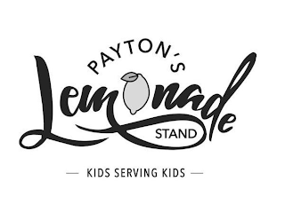 PAYTON'S LEMONADE STAND KIDS SERVING KIDS