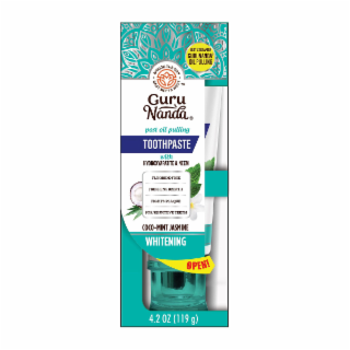 BRIDGE THE GAP  EAST MEETS WEST GURU NANDA BEST USED AFTER GURUNANDA POST OIL PULLING OIL PULLING TOOTHPASTE WITH HYDROXYAPATITE & NEEM FLUORIDE-FREE FRESHENS BREATH FIGHTS PLAQUE FOR SENSITIVE TEETH 