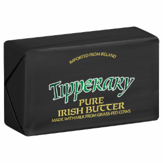 IMPORTED FROM IRELAND TIPPERARY PURE IRISH BUTTER MADE WITH MILK FROM GRASS-FED COWS