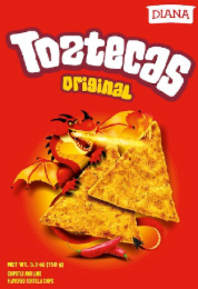 DIANA TOZTECAS ORIGINAL NET WT. 5.3 OZ (150 G) CHIPOTLE AND LIME FLAVORED TORTILLA CHIPS