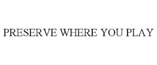 PRESERVE WHERE YOU PLAY