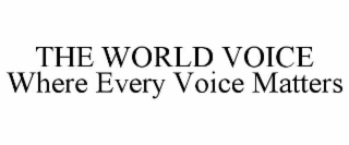 THE WORLD VOICE WHERE EVERY VOICE MATTERS