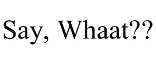 SAY, WHAAT??