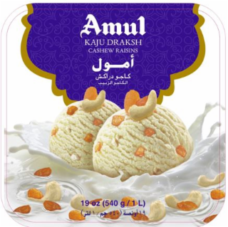 AMUL KAJU DRAKSH CASHEW RAISINS 19 OZ (540 G/1L)