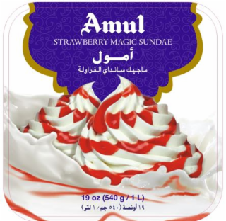 AMUL STRAWBERRY MAGIC SUNDAE 19 OZ (540 G / 1 L)