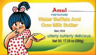 AMUL PASTEURIZED WATER BUFFALO AND COW MILK BUTTER SALTED UTTERLY BUTTERLY DELICIOUS NET WT. 17.64 OZ (500G)