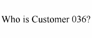WHO IS CUSTOMER 036?