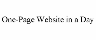 ONE-PAGE WEBSITE IN A DAY