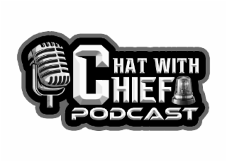 CHAT WITH CHIEF PODCAST WITH A MICROPHONE AND A POLICE LIGHT