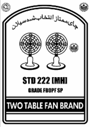 QUALITY GUARANTEED BY AKBAR BROTHERS; STD 222 MH GRADE FBOPF SP; TWO TABLE FAN BRAND
