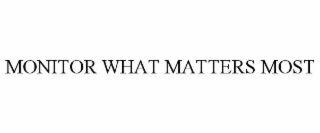 MONITOR WHAT MATTERS MOST