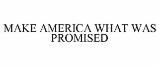 MAKE AMERICA WHAT WAS PROMISED