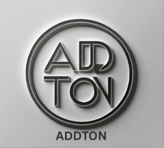 ITS A LOGO DESIGN OF ADDTON WHICH IS IN CIRCLE AND GIVING REFLECTION OF ADDTON.
