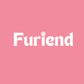 THE COLORS PINK AND WHITE ARE CLAIMED AS A FEATURE OF THE MARK. THE WORD âFURIENDâ APPEARS IN PINK ON A WHITE BACKGROUND OR IN WHITE ON A PINK BACKGROUND, WITH A PAW PRINT REPLACING THE DOT ABOVE
