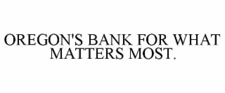 OREGON'S BANK FOR WHAT MATTERS MOST.