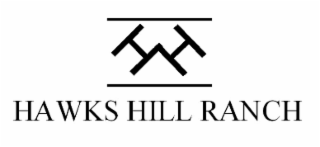 TWO H'S LEANING INTO EACH OTHER AND THE WORDS HAWKS HILL RANCH