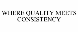 WHERE QUALITY MEETS CONSISTENCY