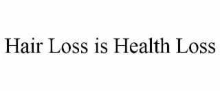 HAIR LOSS IS HEALTH LOSS