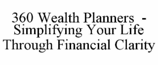 360 WEALTH PLANNERS  - SIMPLIFYING YOUR LIFE THROUGH FINANCIAL CLARITY