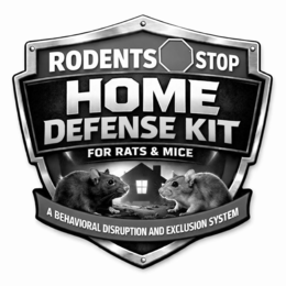 RODENTS STOP HOME DEFENSE KIT FOR RATS & MICE. A BEHAVIORAL DISRUPTION AND EXCLUSION SYSTEM