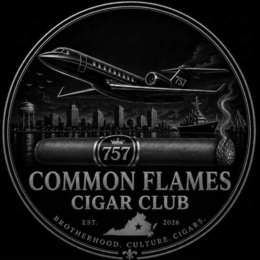 NORFOLK 757 (757) COMMON FLAMES CIGAR CLUB EST. 2026 BROTHERHOOD. CULTURE. CIGARS.