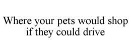 WHERE YOUR PETS WOULD SHOP IF THEY COULD DRIVE