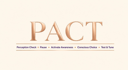 PACT PERCEPTION CHECK + PAUSE Â· ACTIVATE AWARENESS Â· CONSCIOUS CHOICE Â· TEST & TUNE