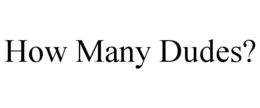 HOW MANY DUDES?