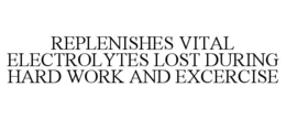 REPLENISHES VITAL ELECTROLYTES LOST DURING HARD WORK AND EXCERCISE