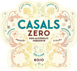 OLIVE LEAVES ORANGE PEEL EST. CASALS 1928 CINNAMON TANGERINE PEEL PENEDÃS ZERO NON-ALCOHOLIC VERMOUTH ESPAÃA PEPA & JUAN ROJO