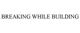 BREAKING WHILE BUILDING