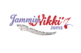 MAIN LOGOJAMMIN NIKKI'Z JAMZTAGLINEWE'RE JAMMIN.....AND I HOPE YOU LIKE JAMMIN TOO!PUNCTUATION AND SPECIAL CHARACTERS INCLUDEDAPOSTROPHE IN WE'REFIVE PERIODS AFTER JAMMIN (.....)APOSTROPHE IN NIKKI'ZE